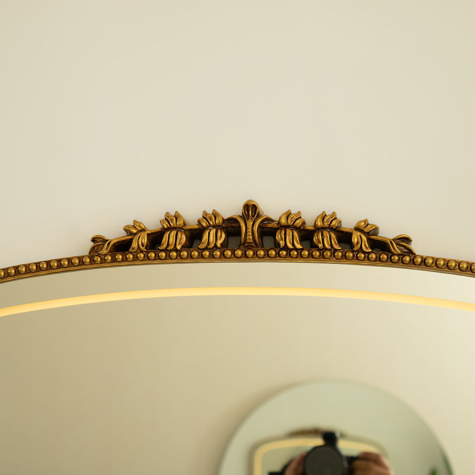 Thumbnail: Irregular Wall Mirror – Vintage PU Frame Silver 35.04" x 1.77" for