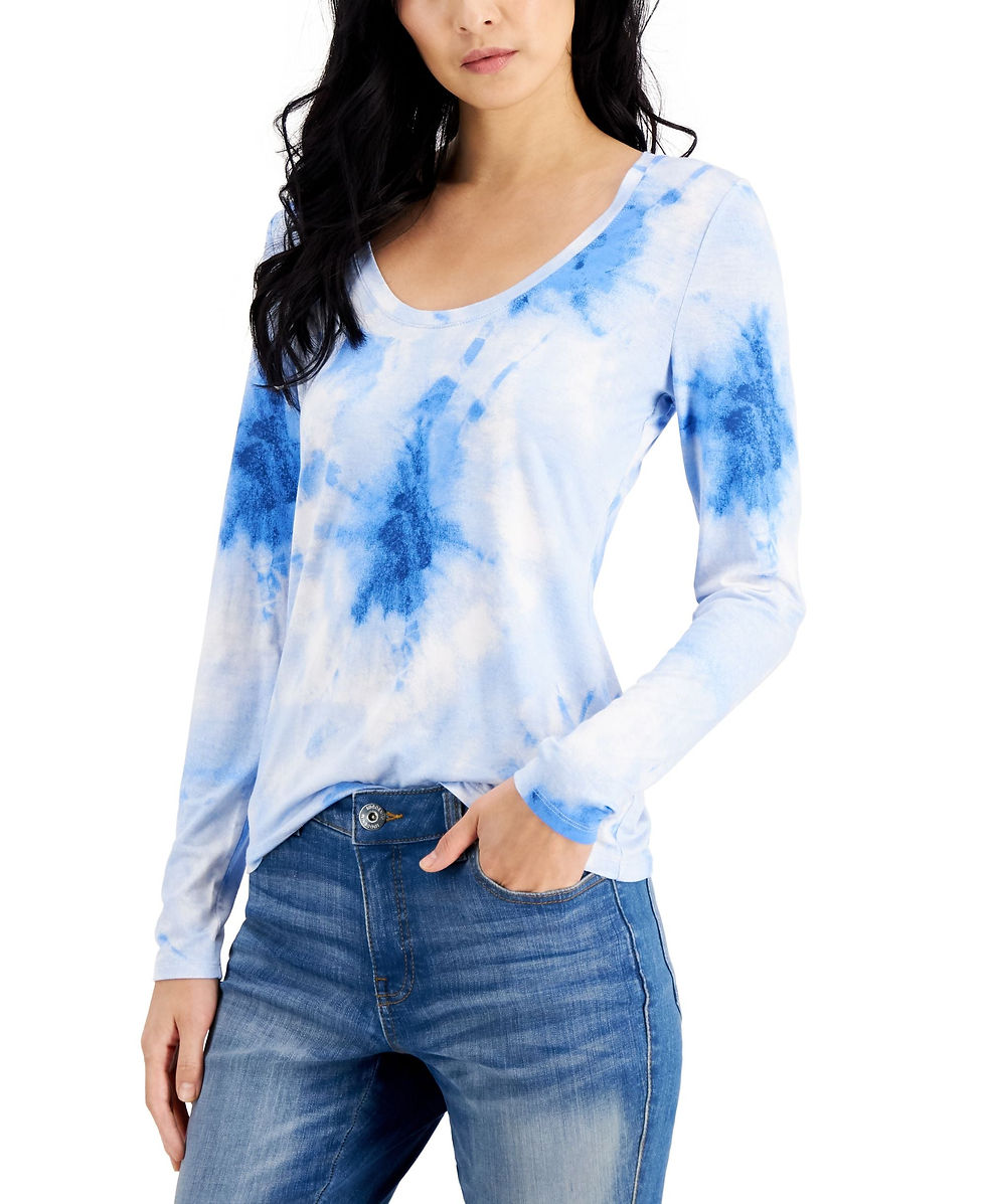 Thumbnail: INC International Concepts Womens Tie Dye Print Top