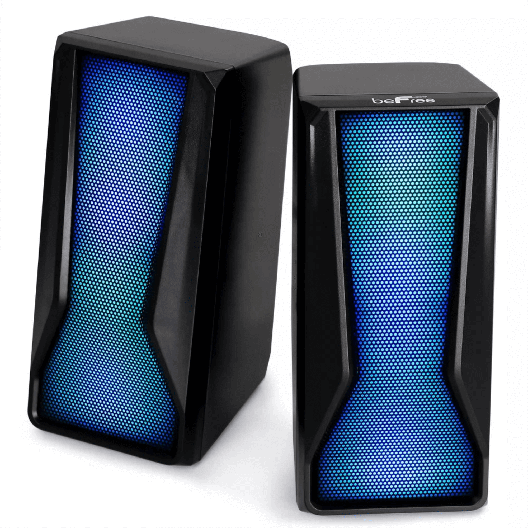 beFree Sound Dual Gaming Speakers with Six Color LED Lighting