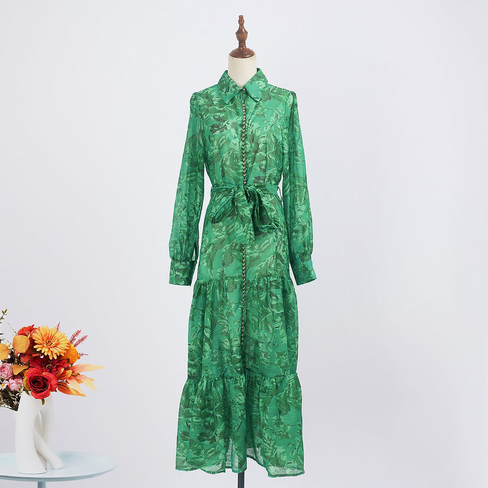 Thumbnail: Summer New Elegant Printed Strap Waistband Gentle Dress