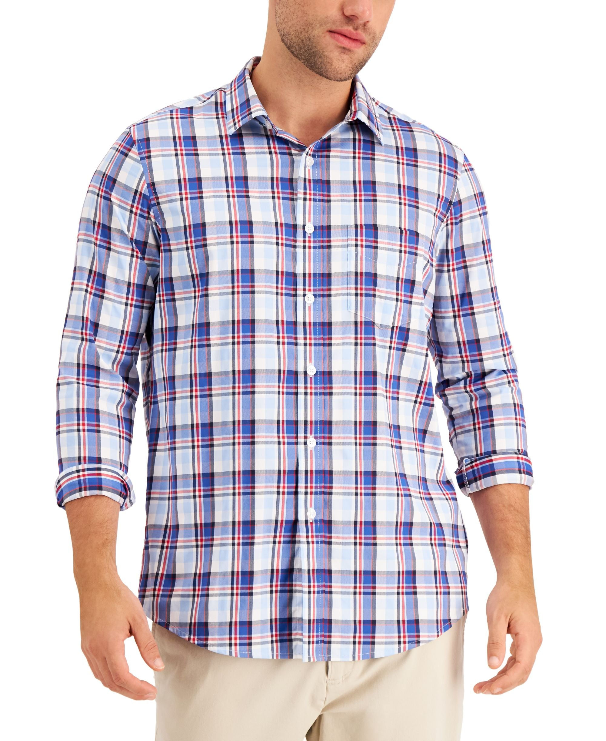 Club Room Men's Mini Check Performance Shirt