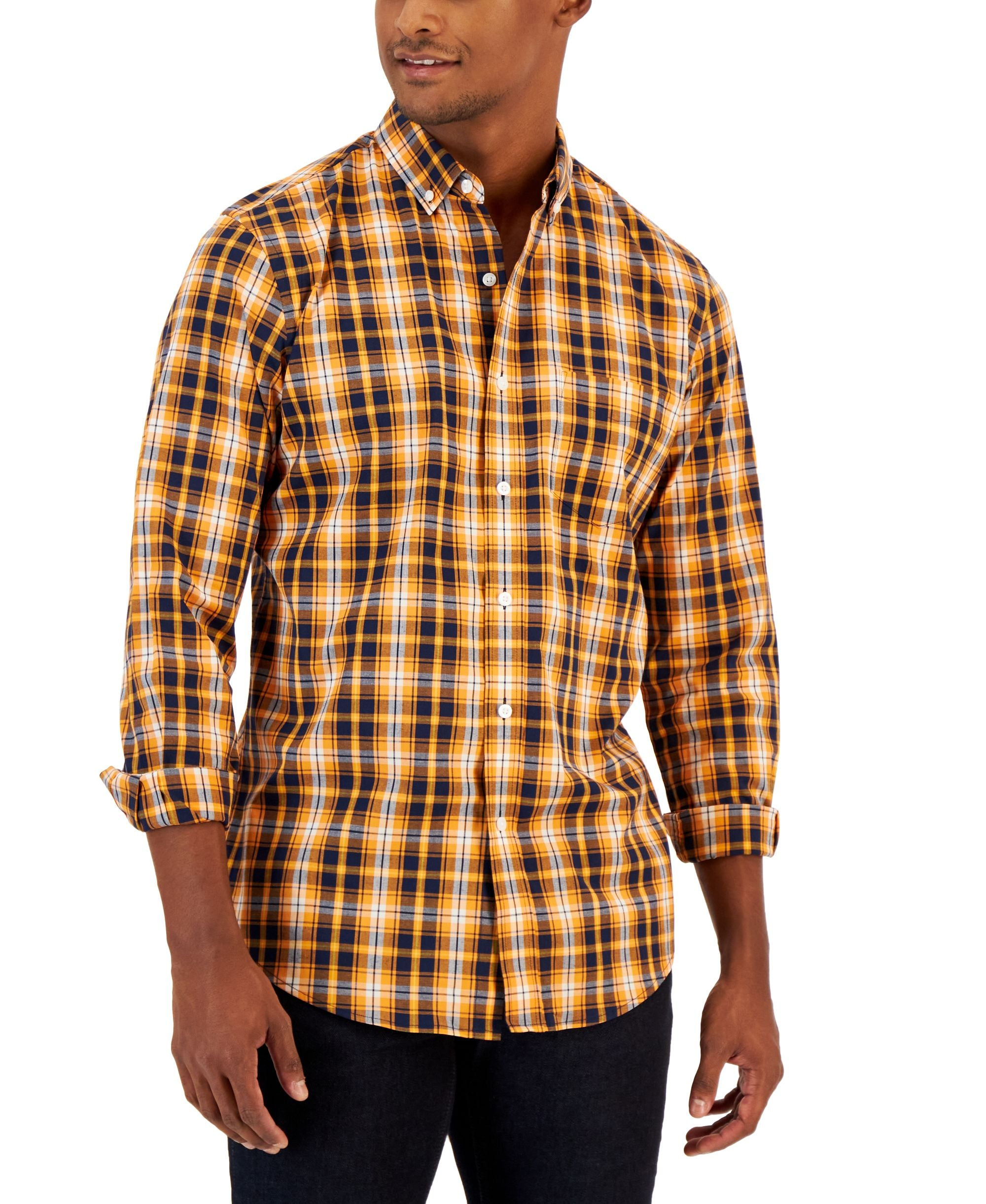Club Room Men's Pascal Classic Fit Plaid Button-Down Shirt