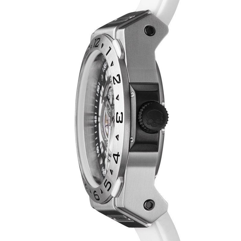 Thumbnail: Vento Automatic Watch with Silver Case and White Silicone Strap