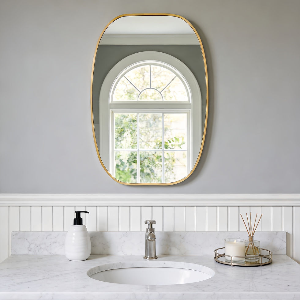 Thumbnail: 20x30 in Metal Framed Oval Vanity Bathroom Mirror for Wall
