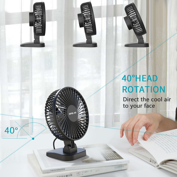 Thumbnail: 3 Speeds Mini Portable USB Desk Fan