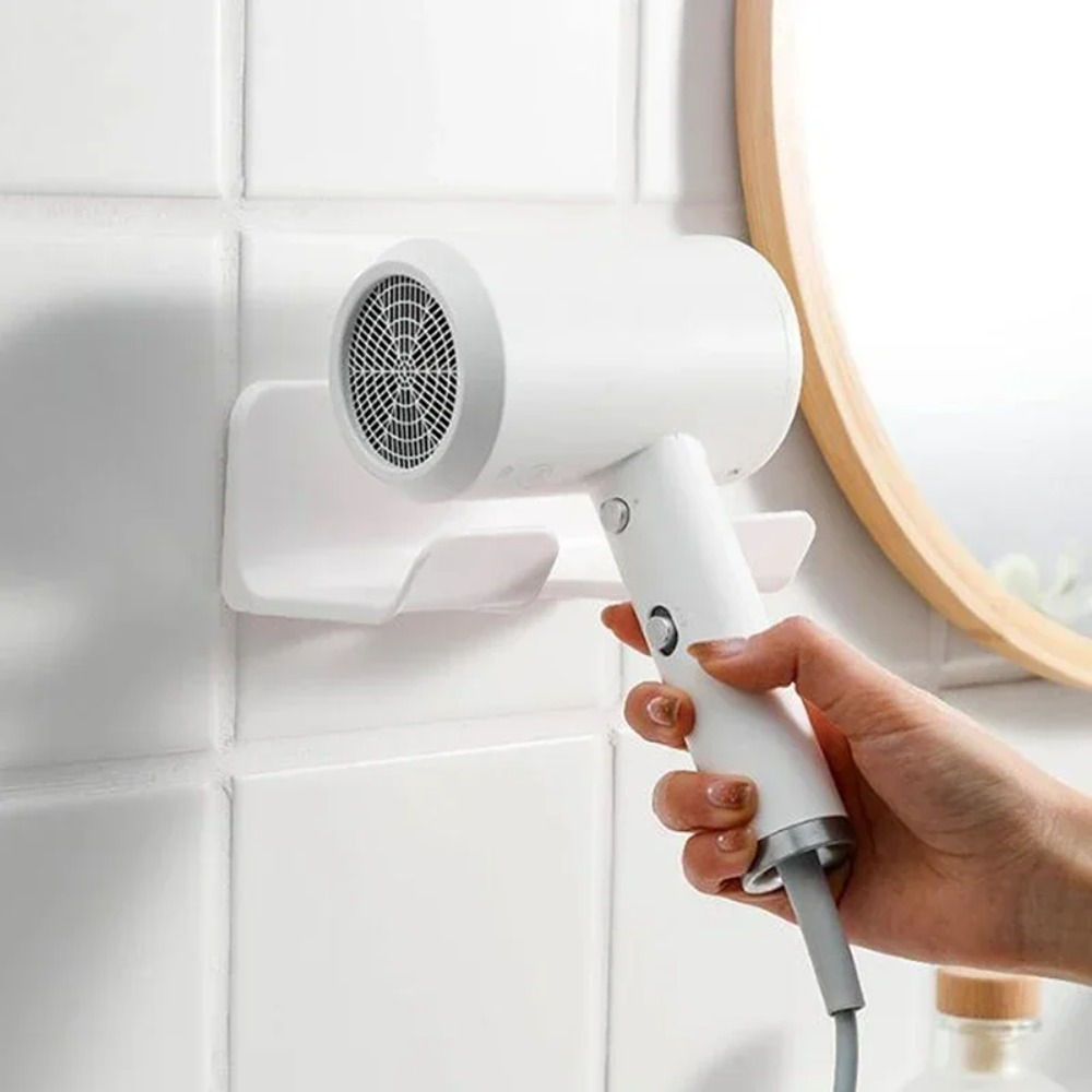 Wall-Mounted Hair Dryer Holder & Bathroom Organizer Shelf