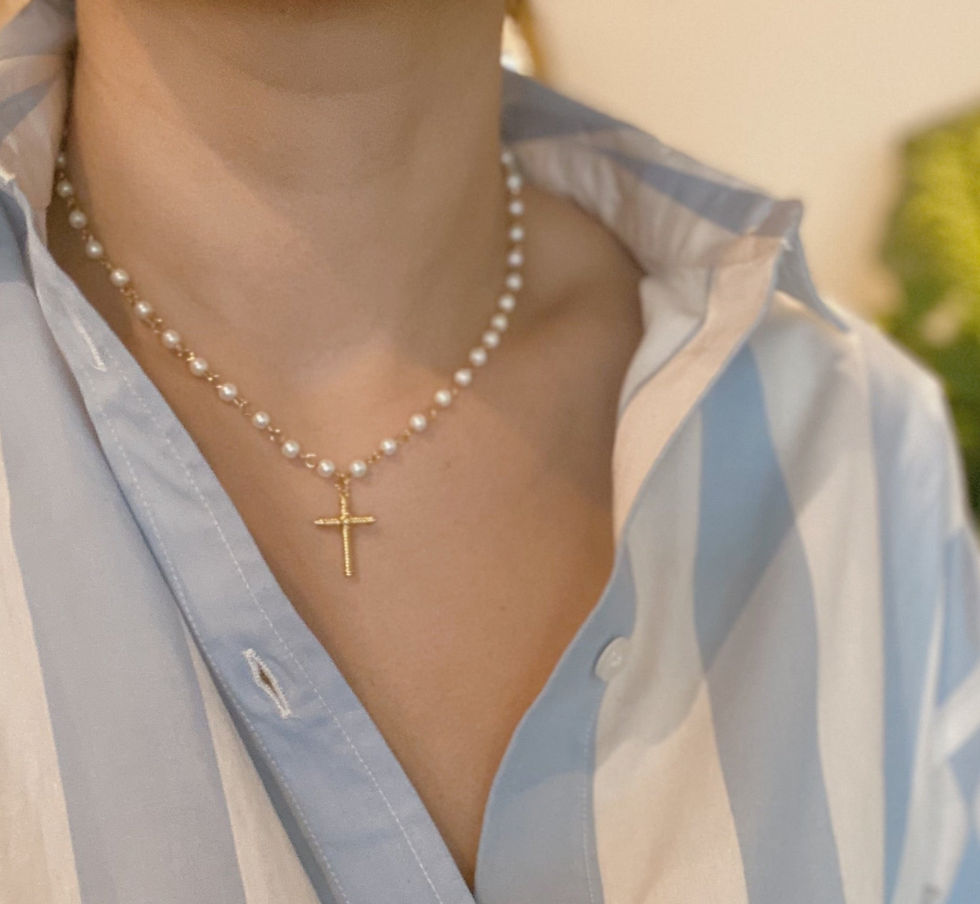 Thumbnail: Cabled Cross Pendant Necklace
