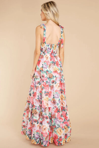 Thumbnail: Floral Square Neck Wide Strap Maxi Dress