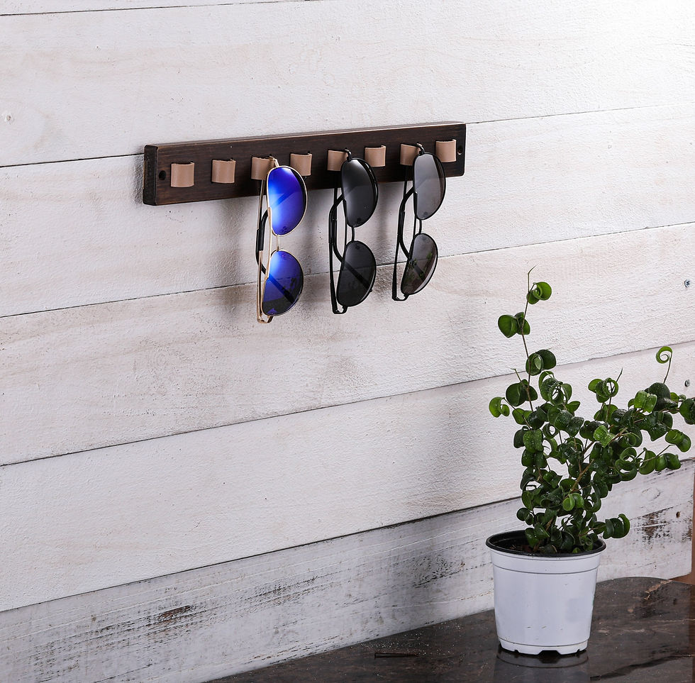 Thumbnail: Wood Sunglasses Holder Wall Mounted Sunglass Organizer Husband Gifts