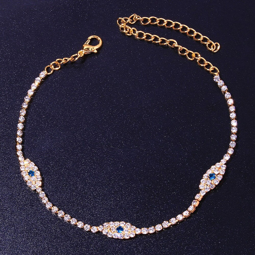 Thumbnail: Vintage Bule Evil Eye Anklet Bracelet Beach Women Crystal Anklet