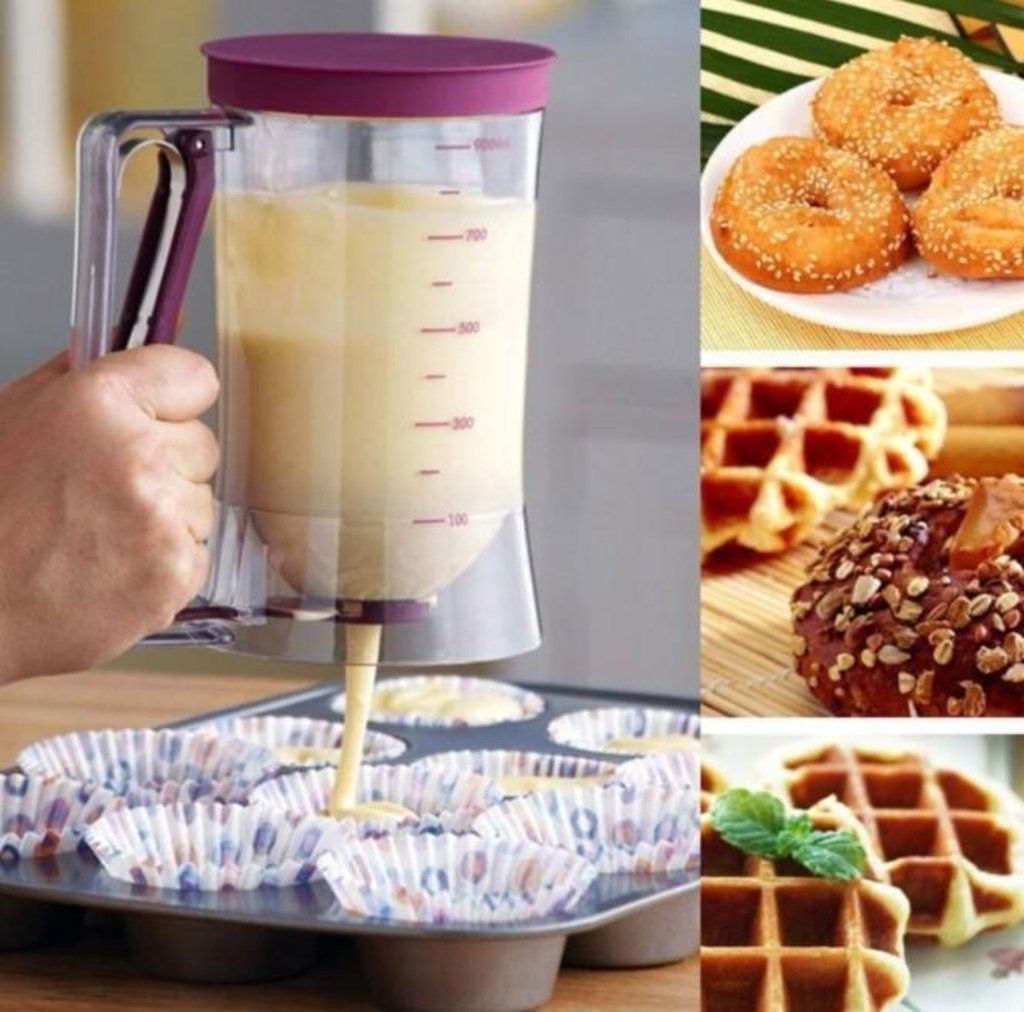 Batter Dispenser with Measuring Scale for Pancakes and Cupcakes