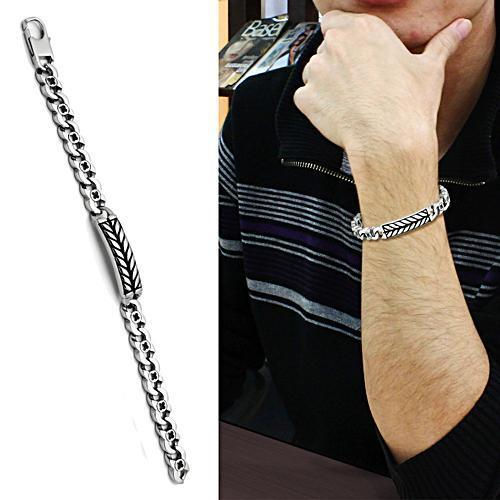 Thumbnail: TK438 - High polished (no plating) Stainless Steel Bracelet with No