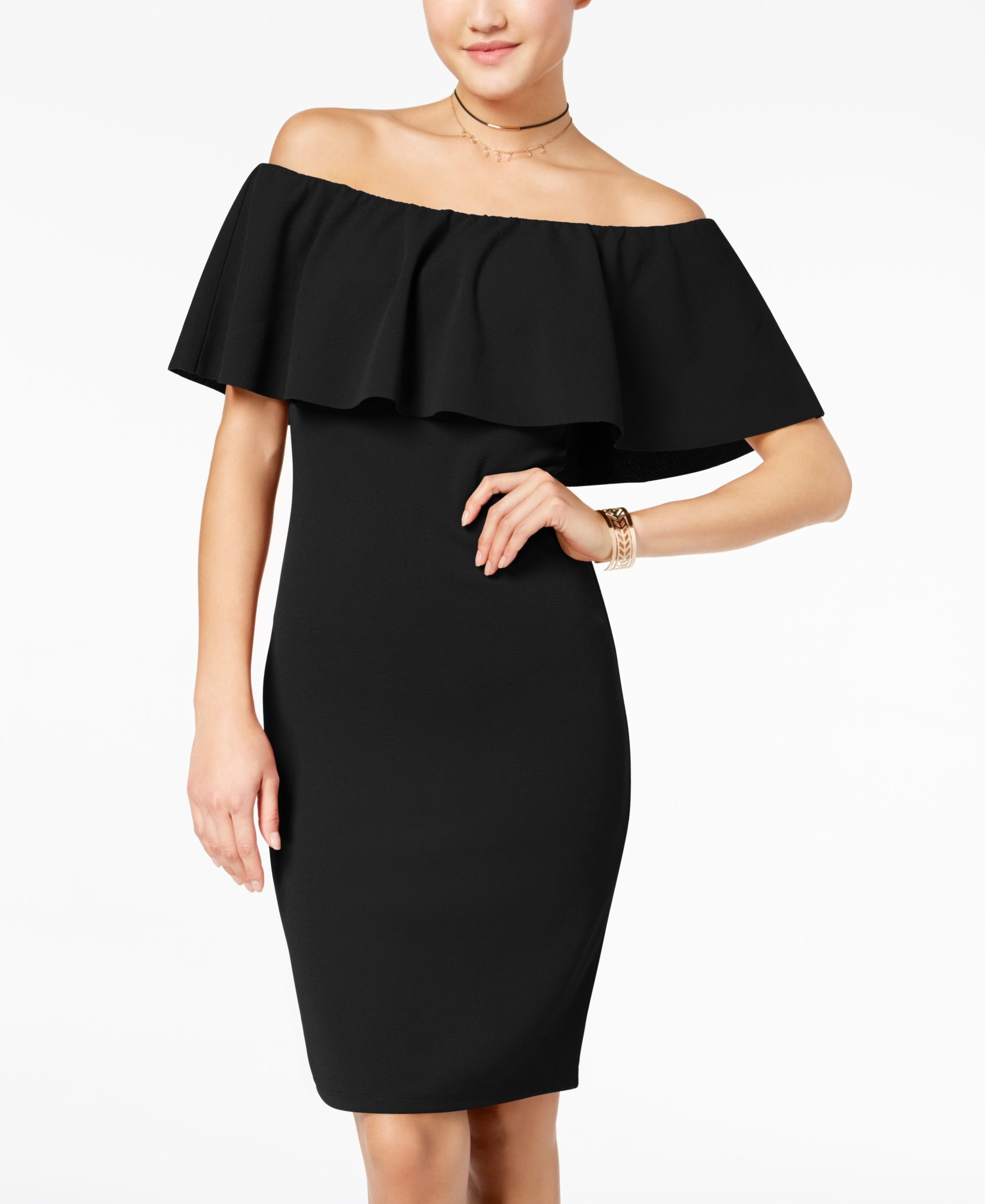 Almost Famous Juniors' Off-the-Shoulder Bodycon Dress