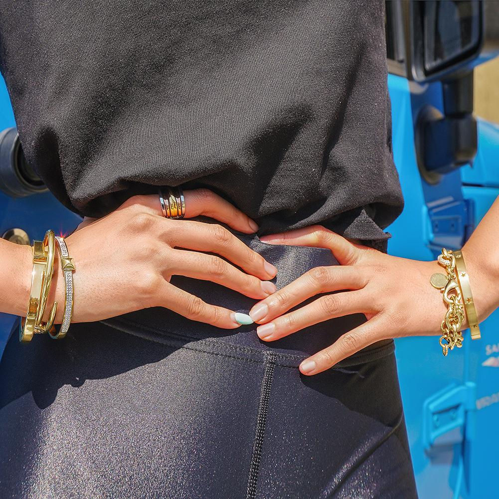 Women's Square CZ Buckle Bangle Bracelet
