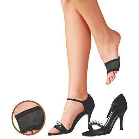 Women's Sheer Open Toe Covers with Cushion Non-Skid Sole, Four-Pair Pack