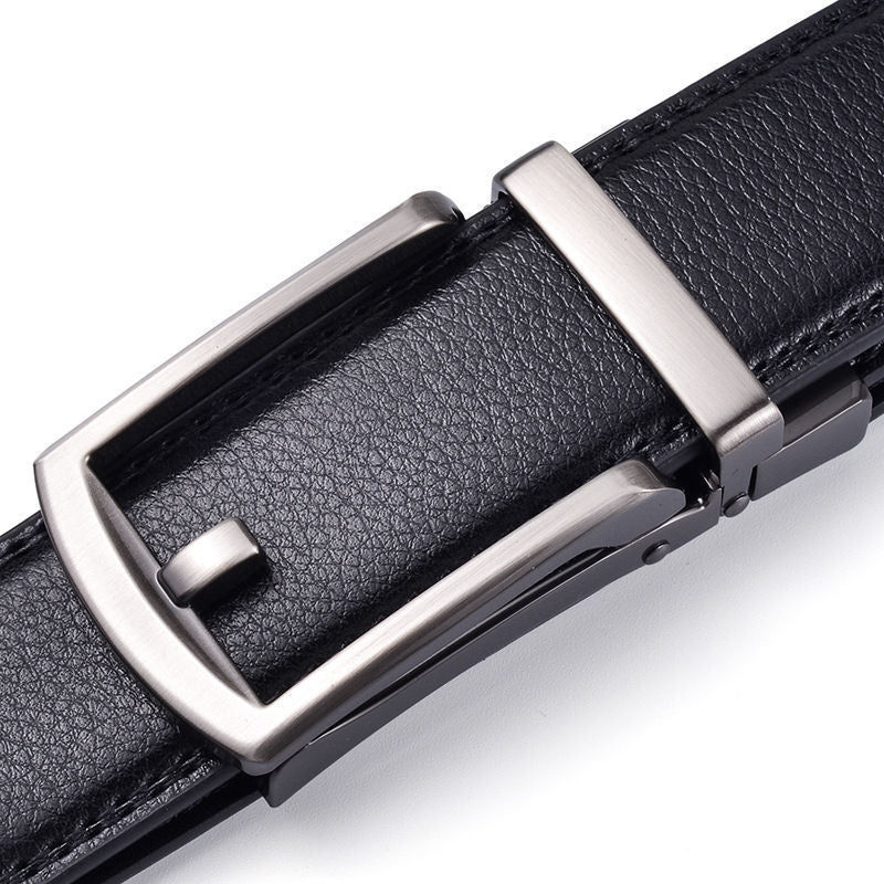 Men's Genuine Leather Belt with Automatic Buckle, Second-Layer
