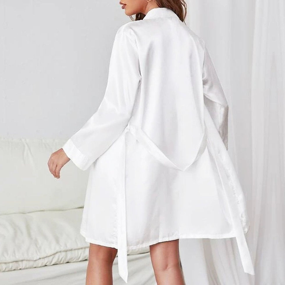 Thumbnail: MUNSIEUR Belted Robe - Plunging Neckline Loungewear for Women