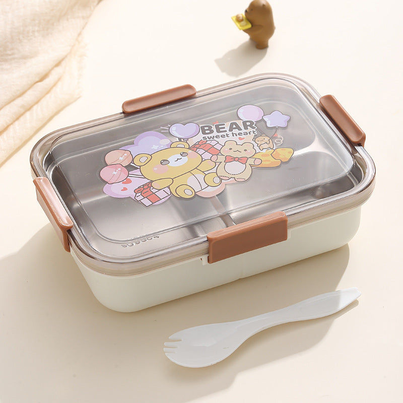 Thumbnail: Stainless Steel Insulated Divided Lunch Box For Students