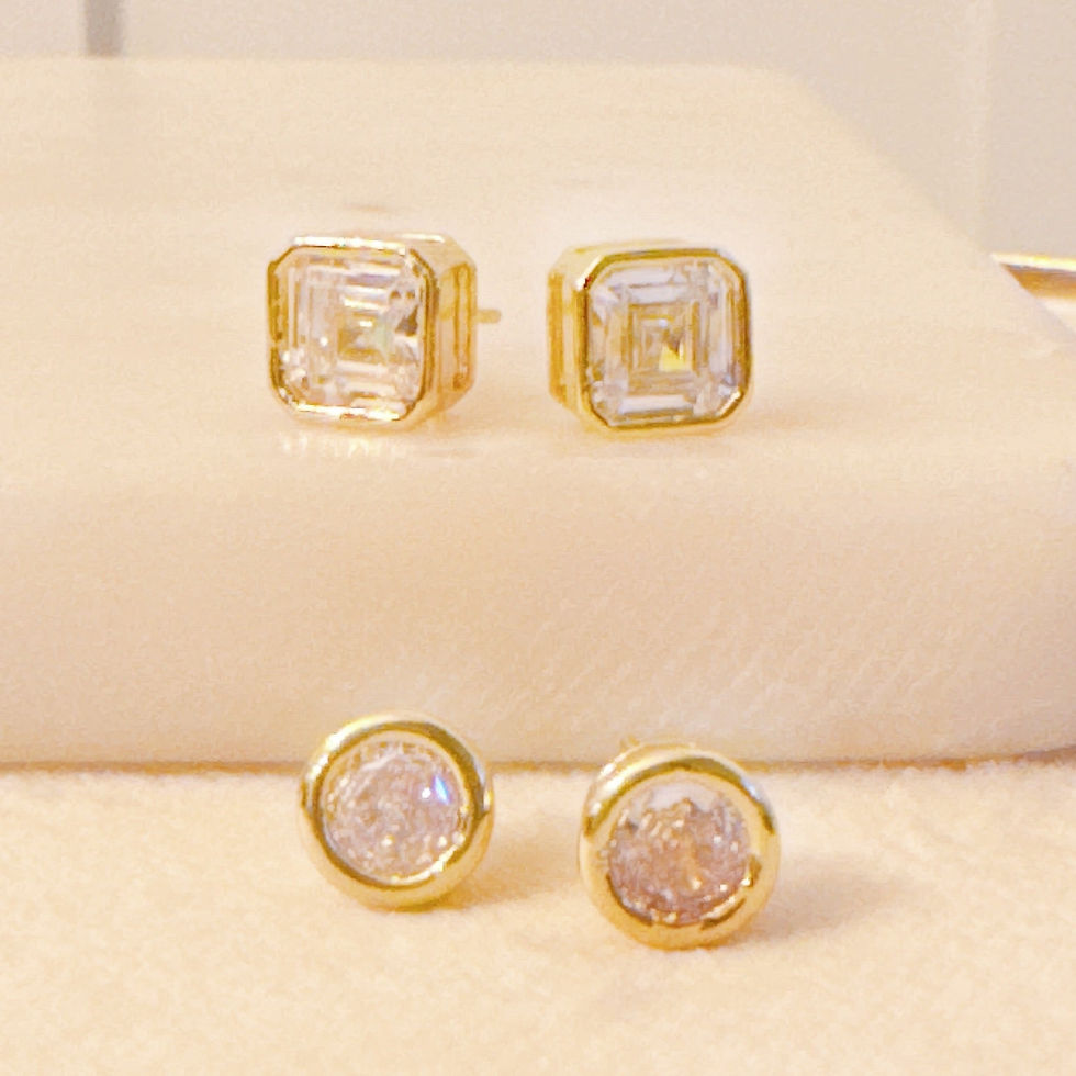 Thumbnail: Bella Bezel Stud Earrings Set Of 2