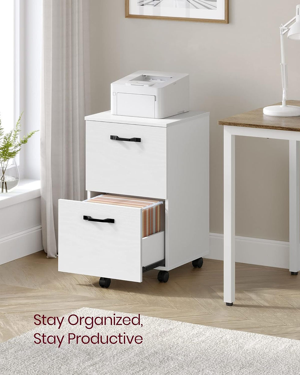 Thumbnail: 2 Drawer File Cabinet White Office Filing Cabinet For A4 And Letter