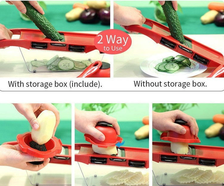 Thumbnail: Stainless Steel Multi-Blade Vegetable Slicer and Cutter
