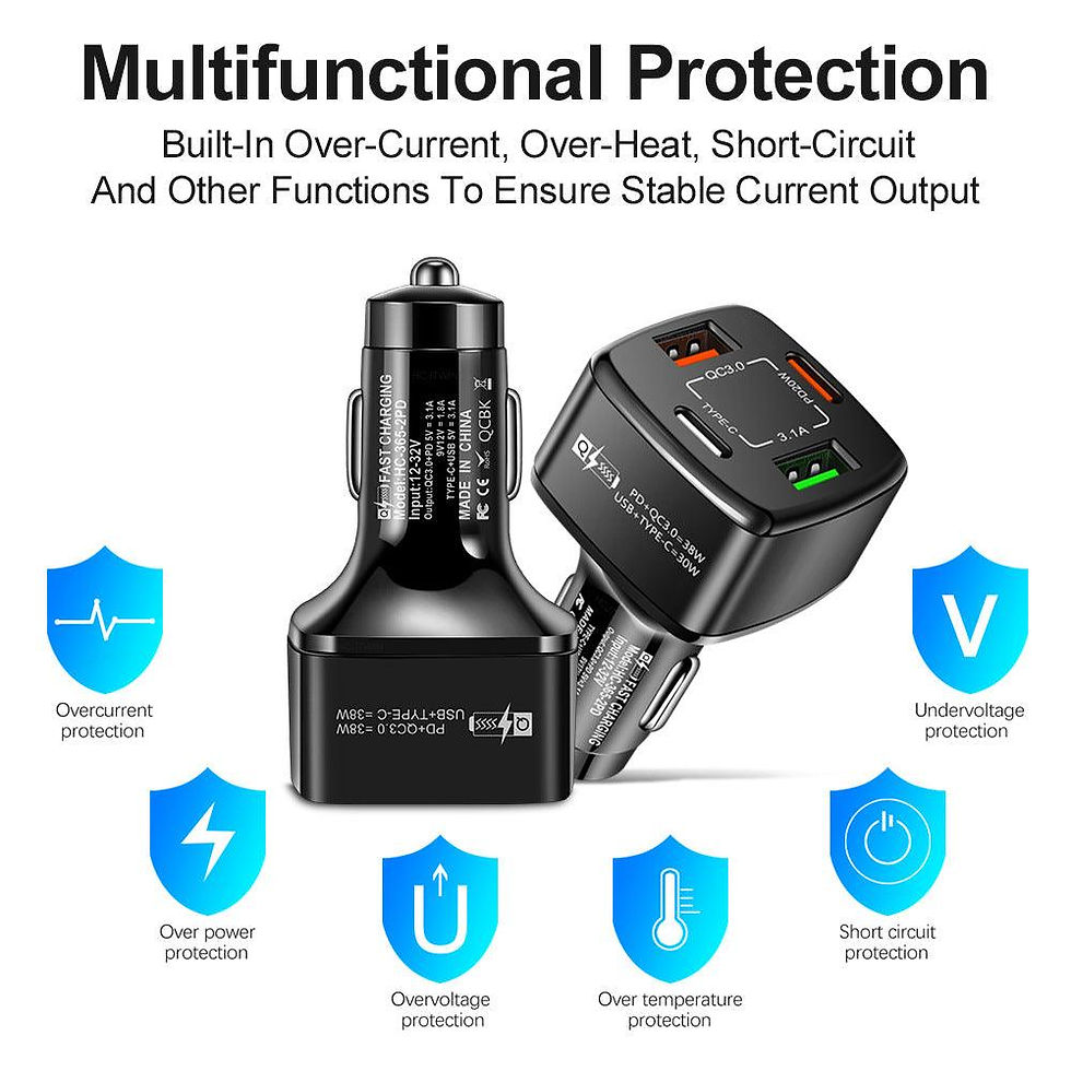 Thumbnail: PBG Four Port Car Charger With Zebra Style Cable For iPhone