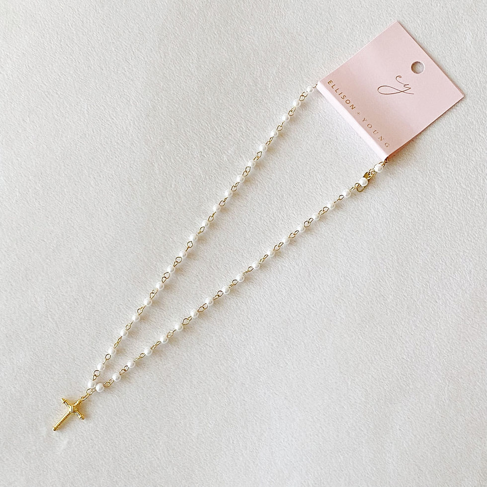 Thumbnail: Cabled Cross Pendant Necklace