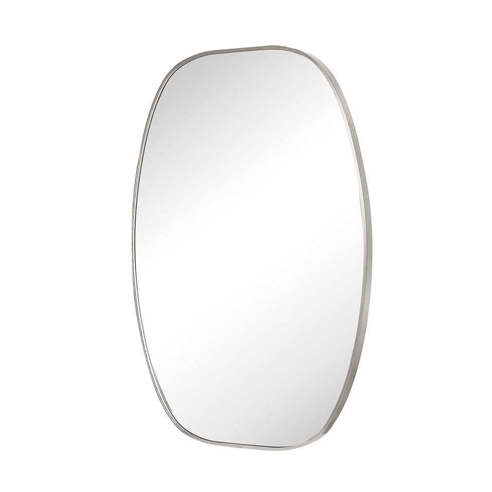 Thumbnail: 24x36 in Metal Framed Oval Vanity Bathroom Mirror for Wall