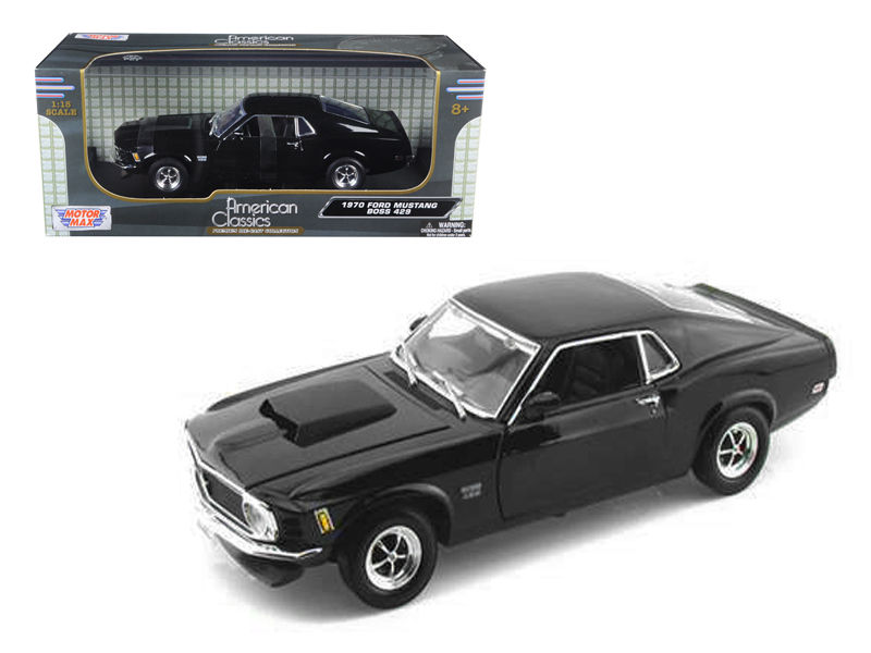 Motormax 1970 Ford Mustang Boss 429 Black 1/18 Diecast Model Car