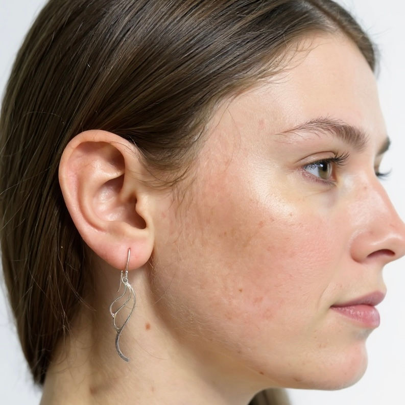 Thumbnail: Wave Drop Earrings 925 Silver