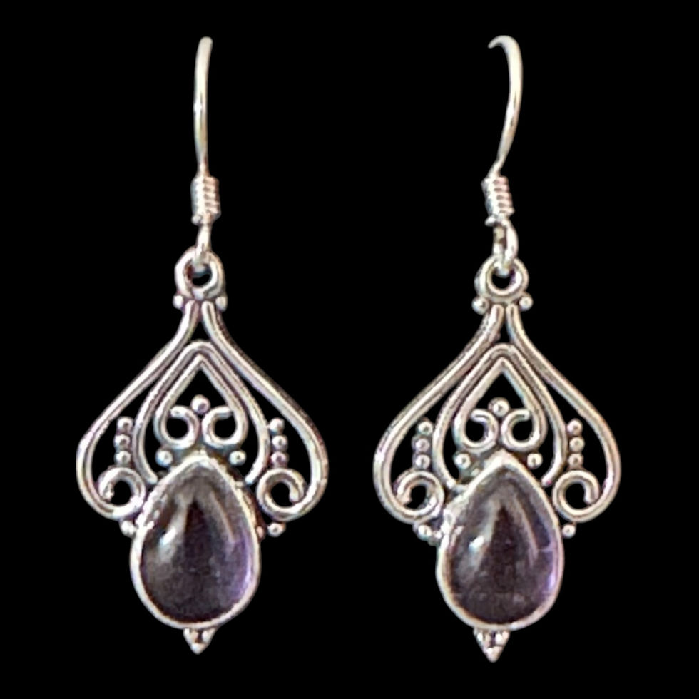 Thumbnail: Amethyst Vintage Earrings 925 Silver