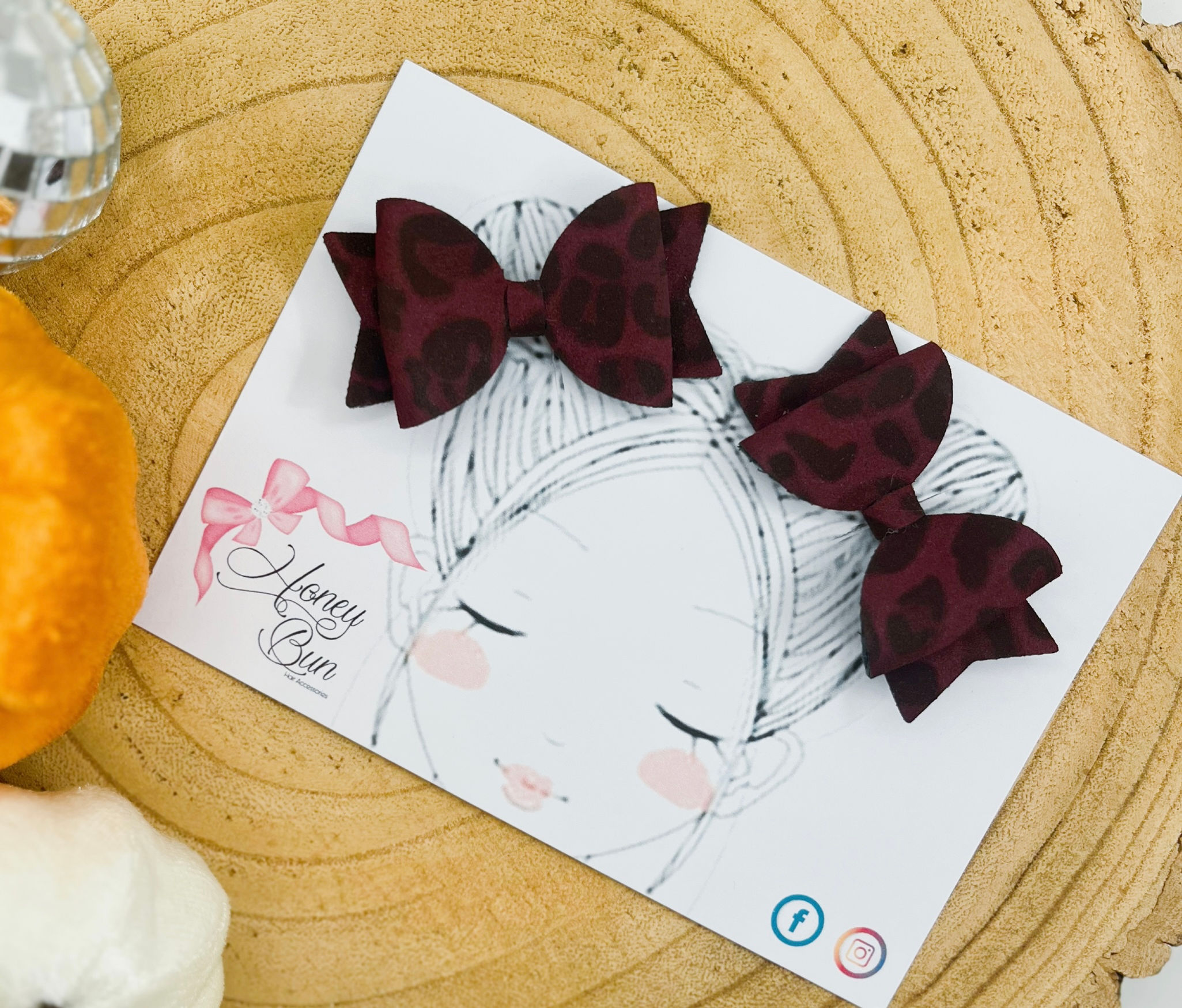 Plum Leopard Piggy Clips 