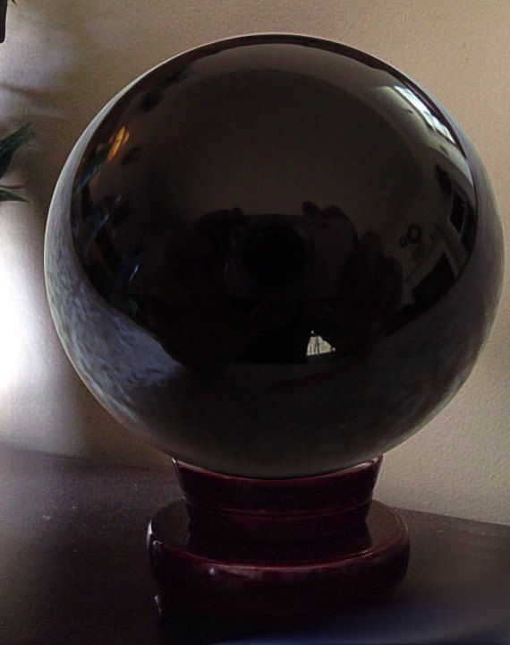 Thumbnail: Large Obsidian Crystal Ball 4.5" Diameter, Scrying