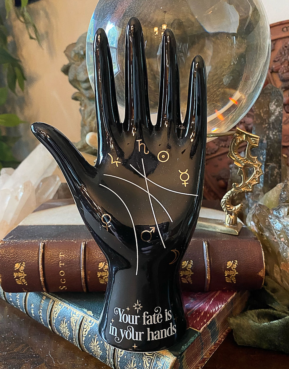 Thumbnail: Black Palmistry Statue - Your Fate is In Your Hands - Chiromancy