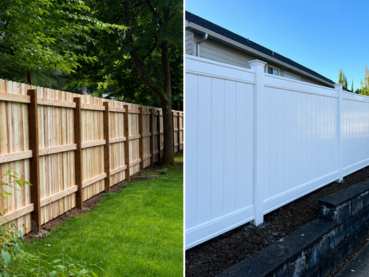 Cedar fence and vinyl fence comparison for Oregon homes
