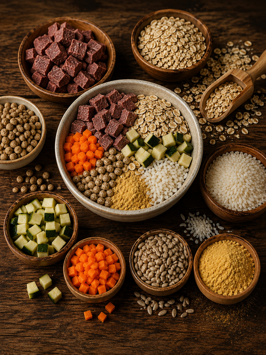 Repas complet naturel au canard pour chien