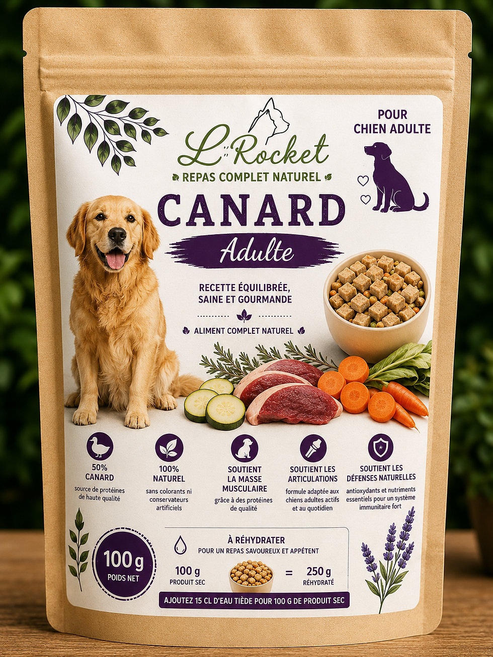 Miniature : Repas complet naturel au canard pour chien