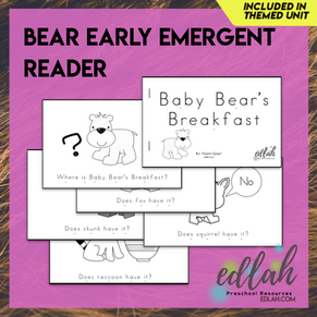 B is for Bears Early Emergent Reader - Black & White Version