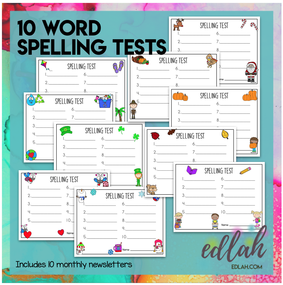Spelling Tests Sheets