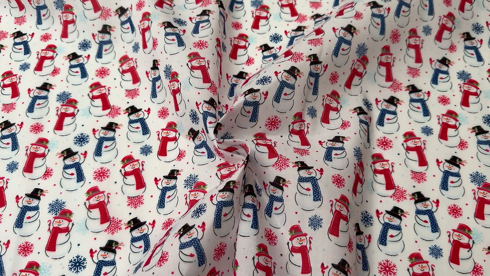Thumbnail: Snowman With Scarves Christmas Polycotton Fabric Swirl Video