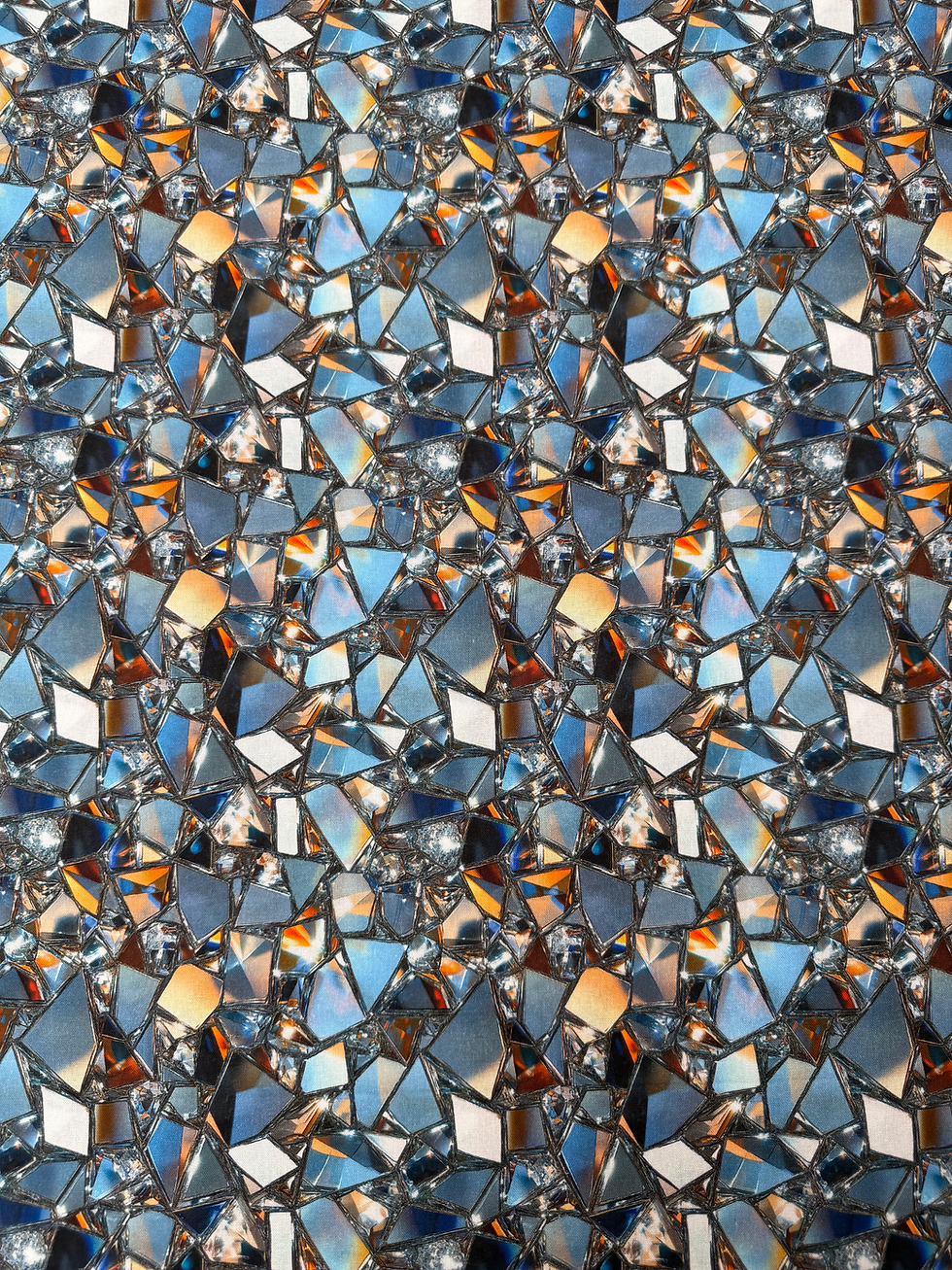 Mirror Grey 3D 100% Digital Cotton Fabric Wide View