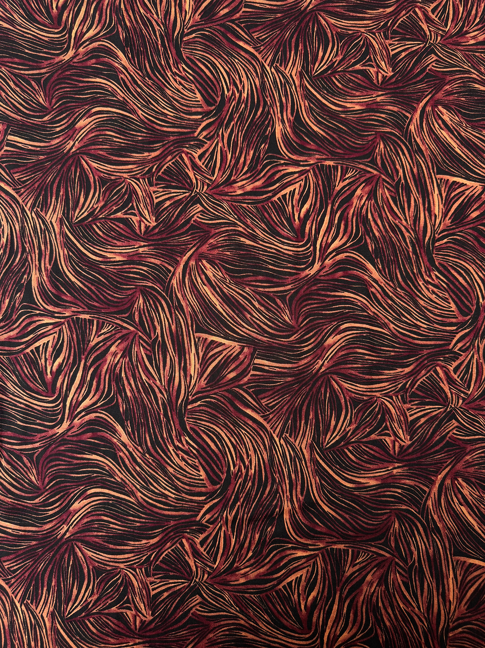 Wine Abstract Swirl Viscose Twill Fabric Wide View