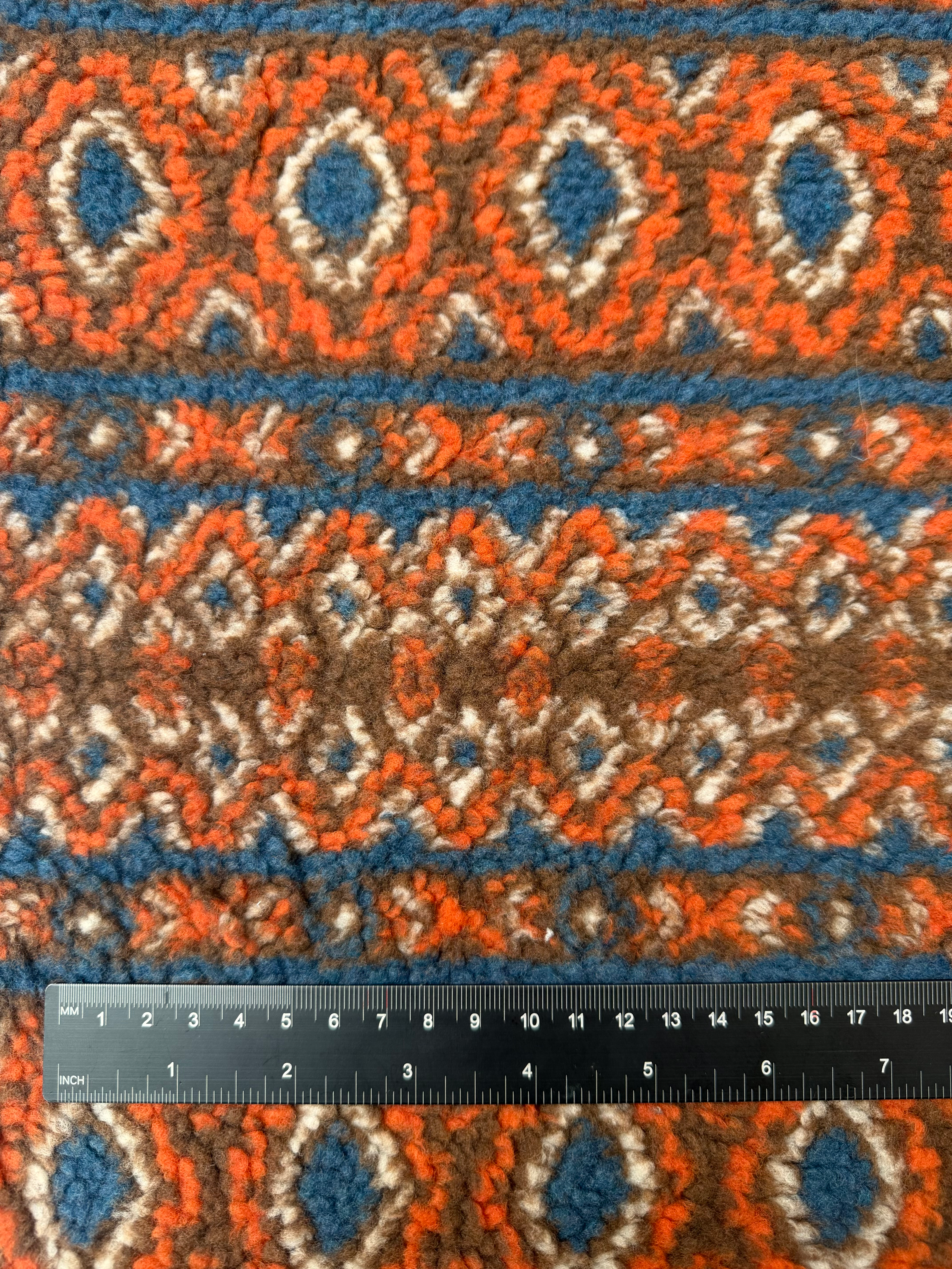 Brown Teddy Sherpa Fur Fleece Fabric Ruler View