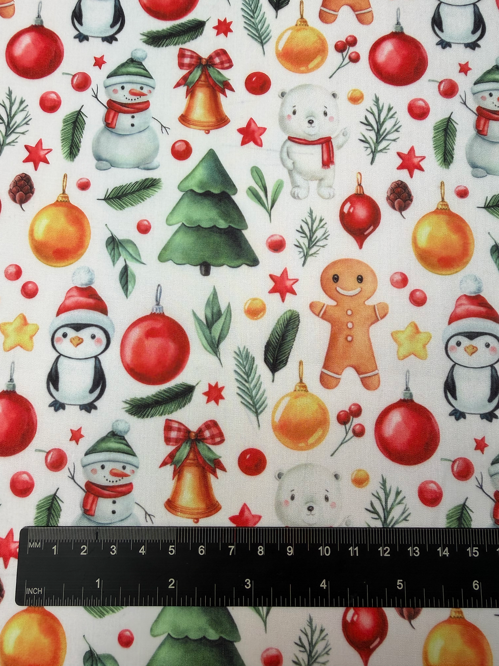 Cute Christmas Polycotton Fabric Ruler View