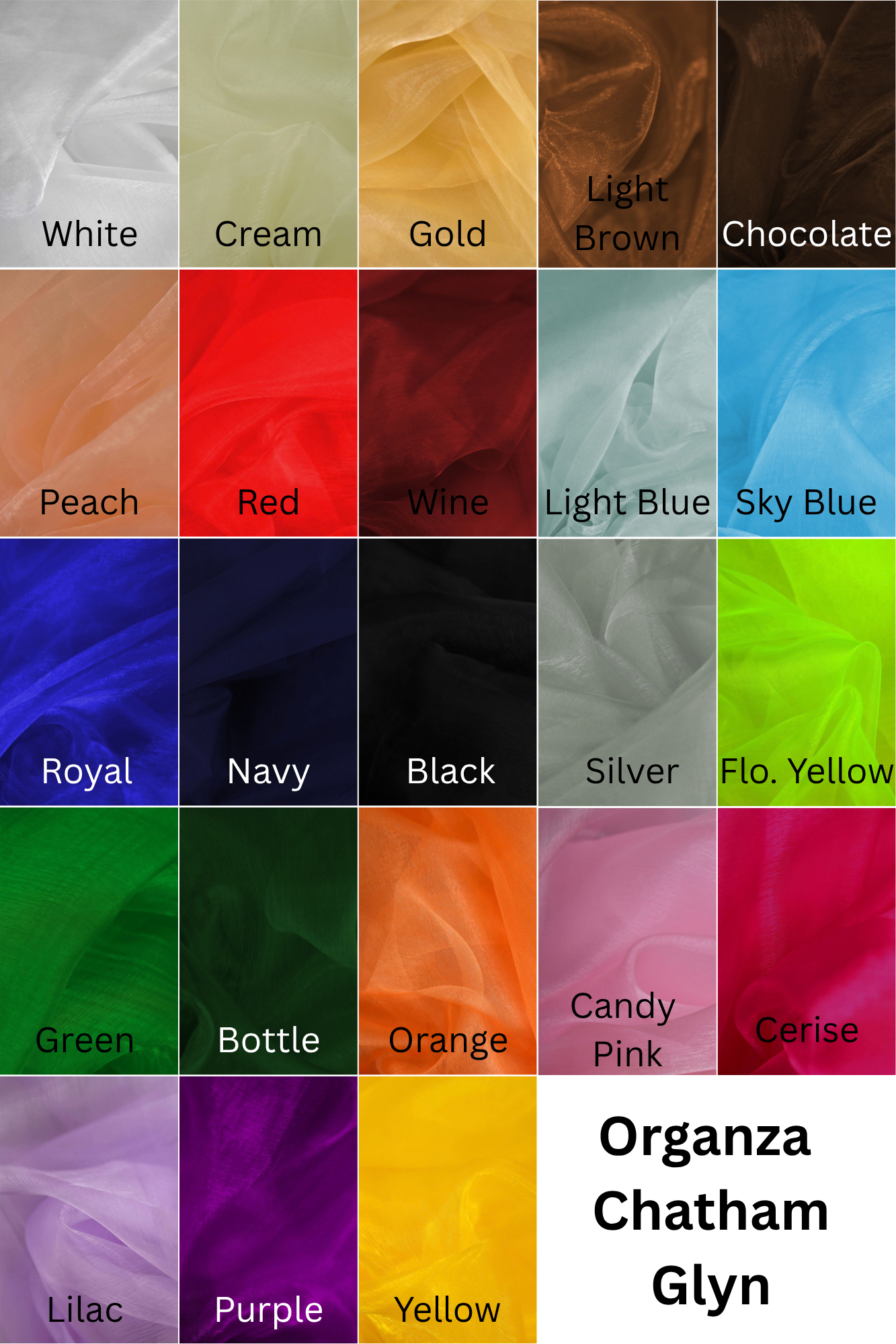 Plain Organza Fabric All Colours