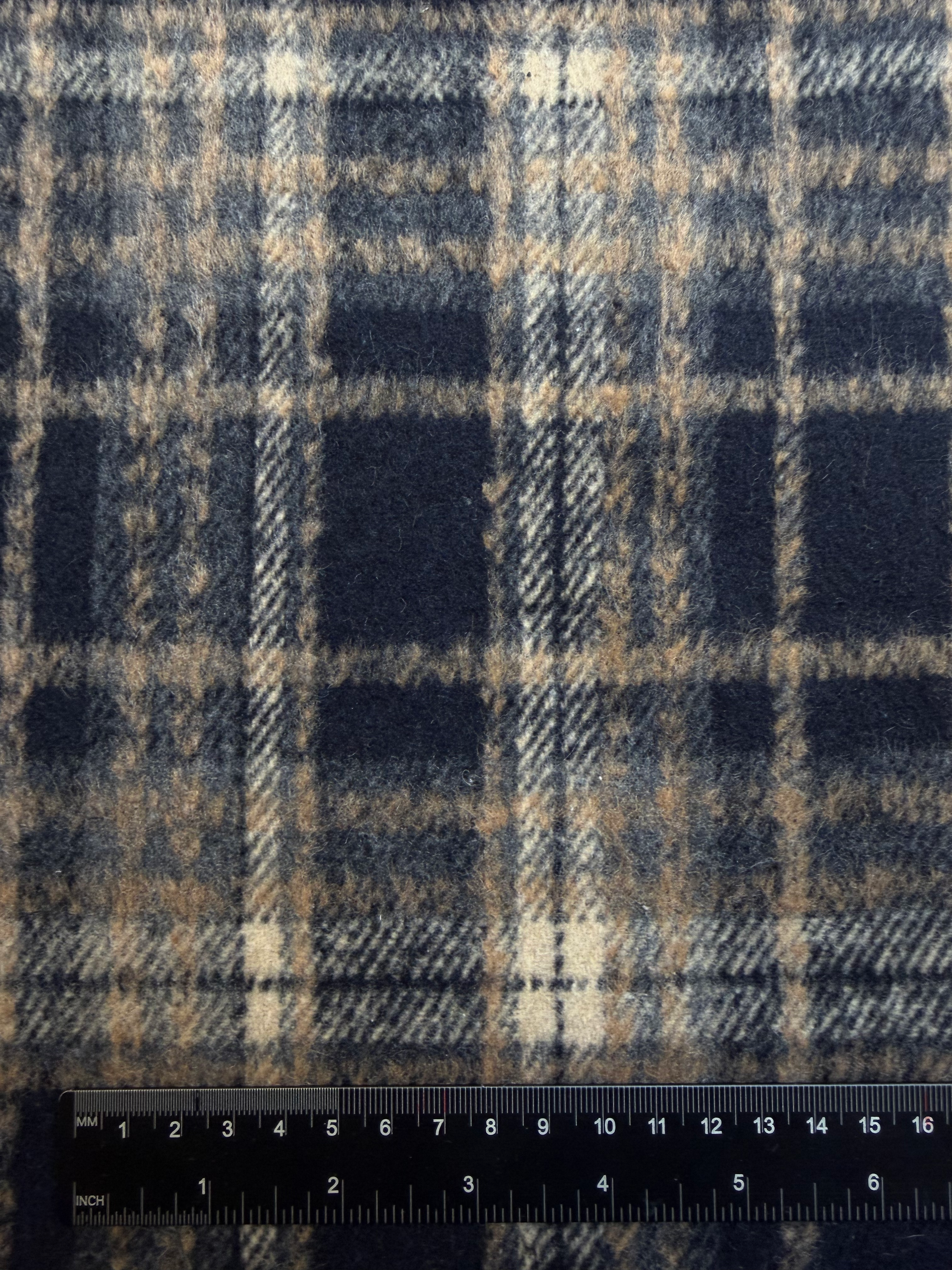 Black Polyester Coating Tartan Fabric Ruler View
