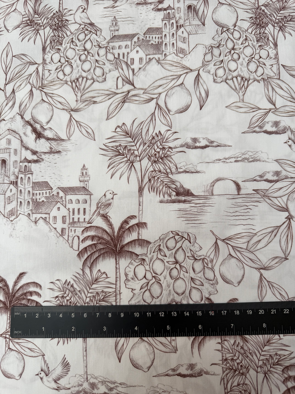 Holiday Ink 100% Cotton Poplin Digital Print Fabric Ruler View