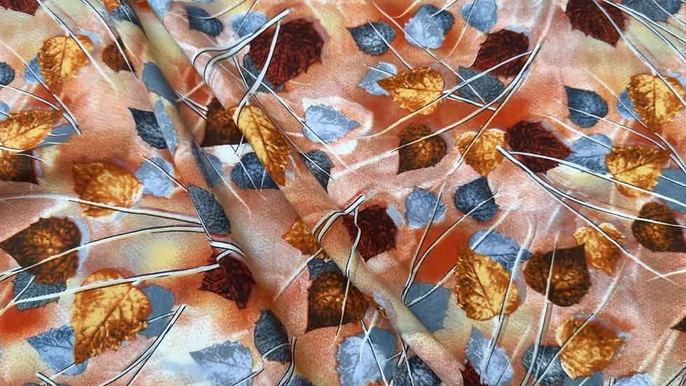 Thumbnail: Brown Autumn Leaves Viscose Fabric Swirl Video