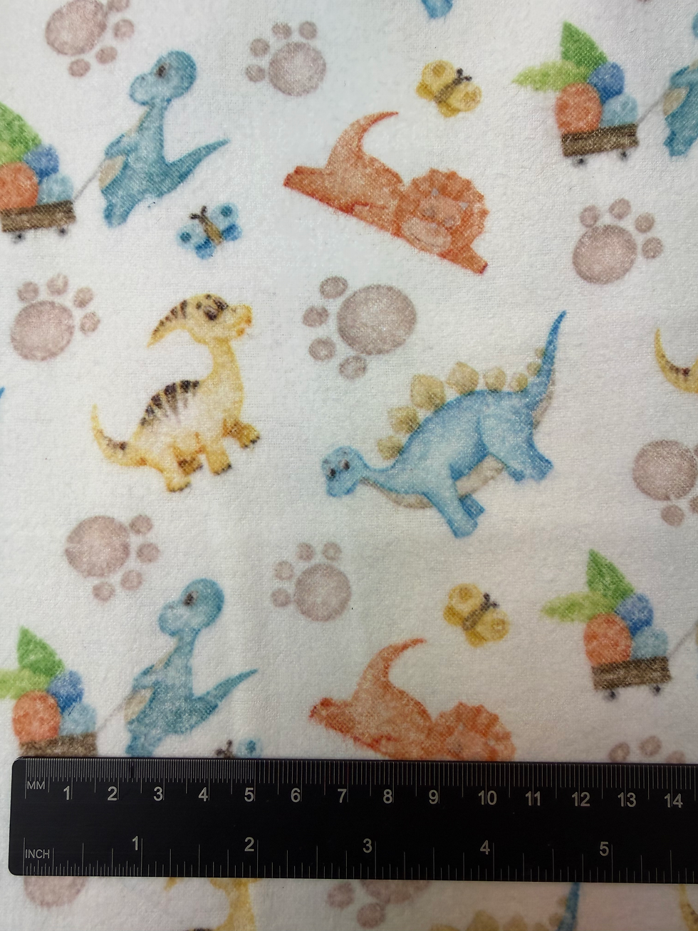 Dinosaurs 100% Brushed Cotton Fabric Ruler View