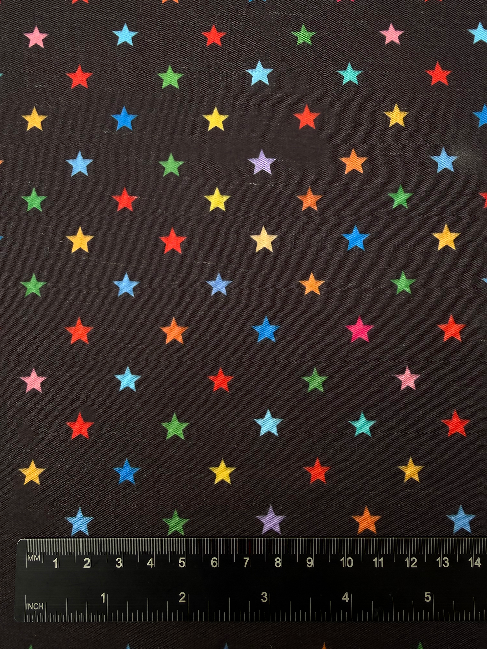 Black Midnight Constellation Polycotton Fabric Ruler View